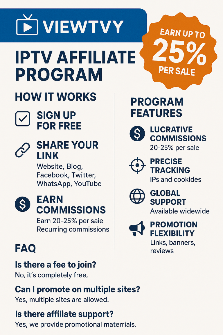 Join the IPTV Affiliate Program